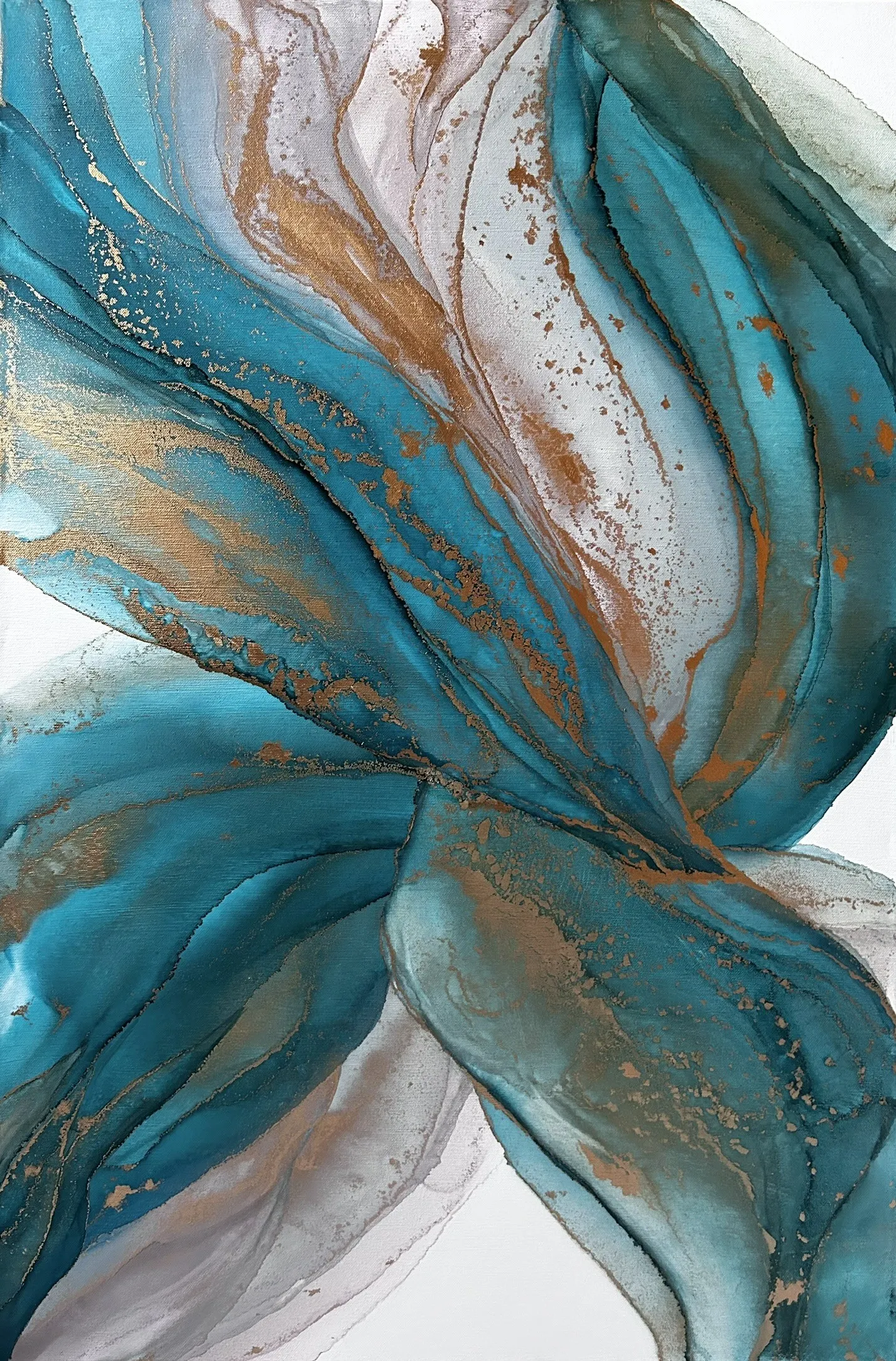 Зображення "Трансцендентний Потік" від Анастасія Лебедєва, розмір: 60*90 см, матеріали: Спиртові чорнила, полотно, медіум: Живопис, місто: Київ, серія: Потоки, ціна: $500